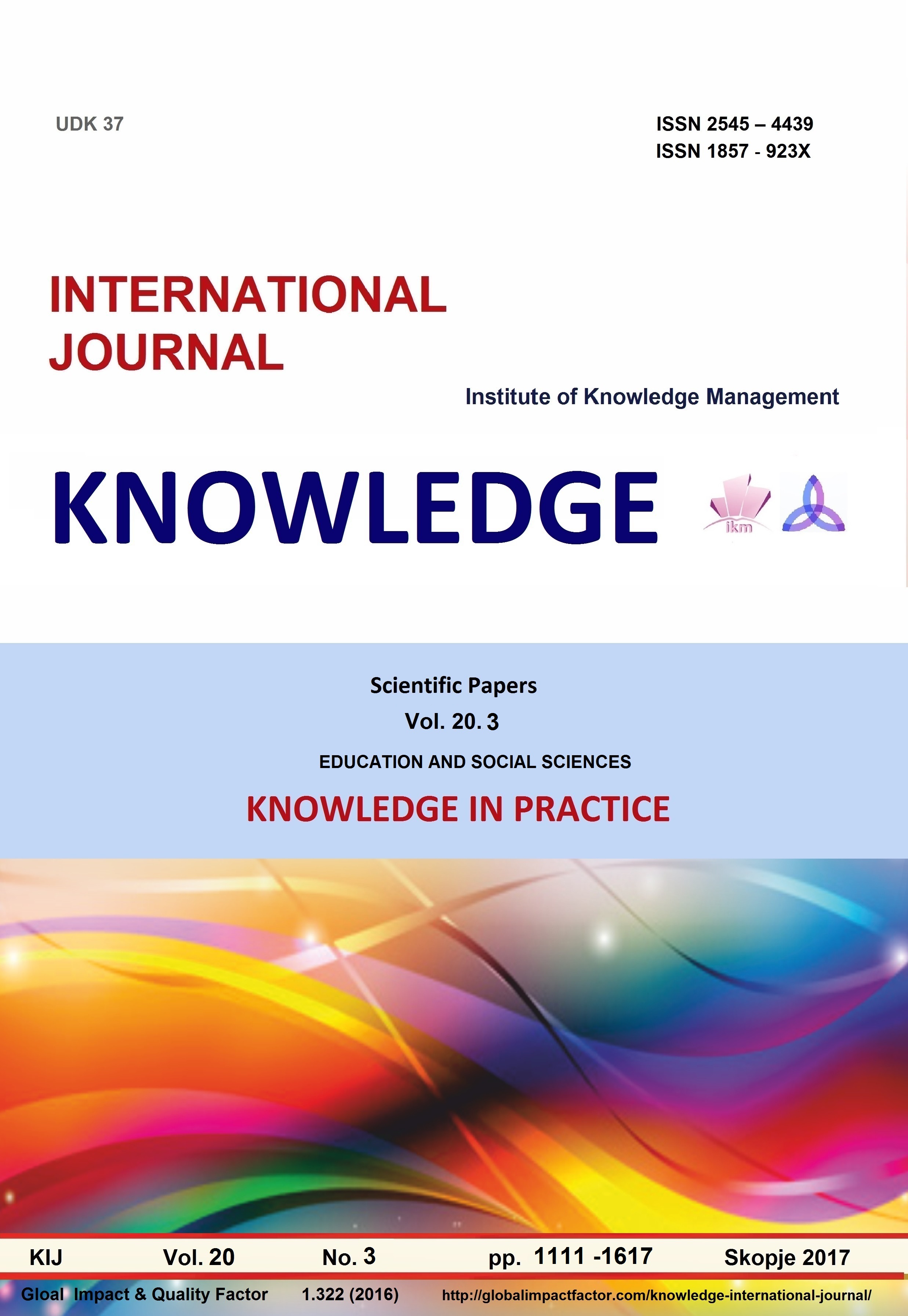 					View Vol. 20 No. 3 (2017): Knowledge in practice
				