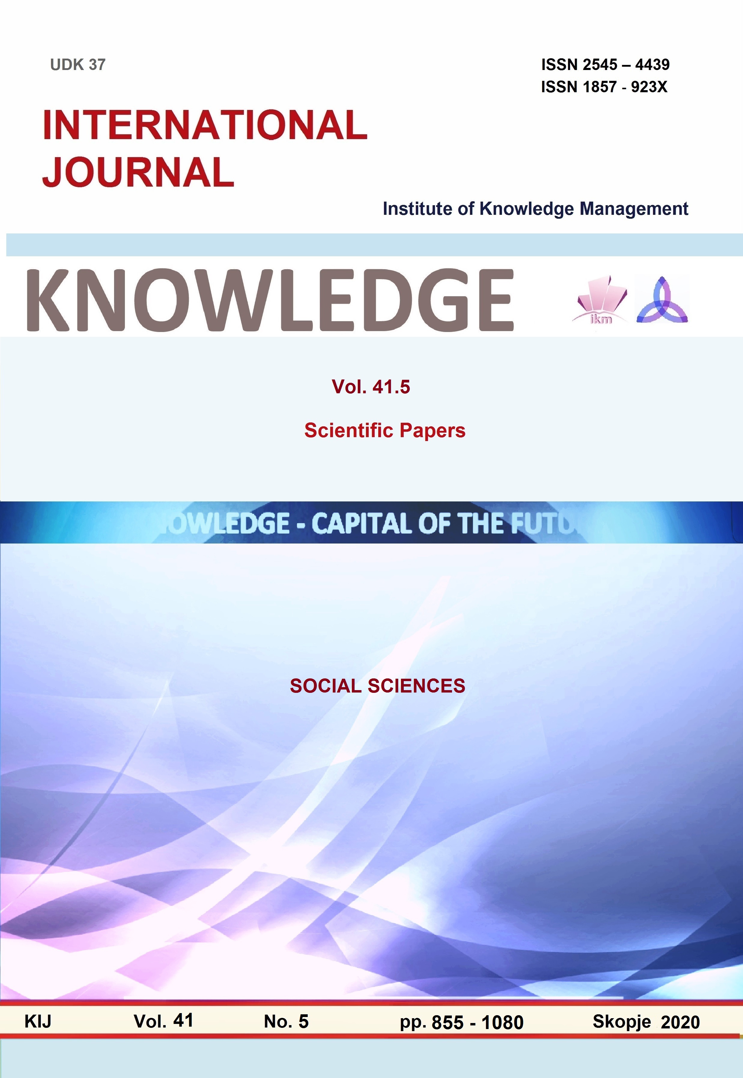 					View Vol. 41 No. 5 (2020): Knowledge for sustainability
				