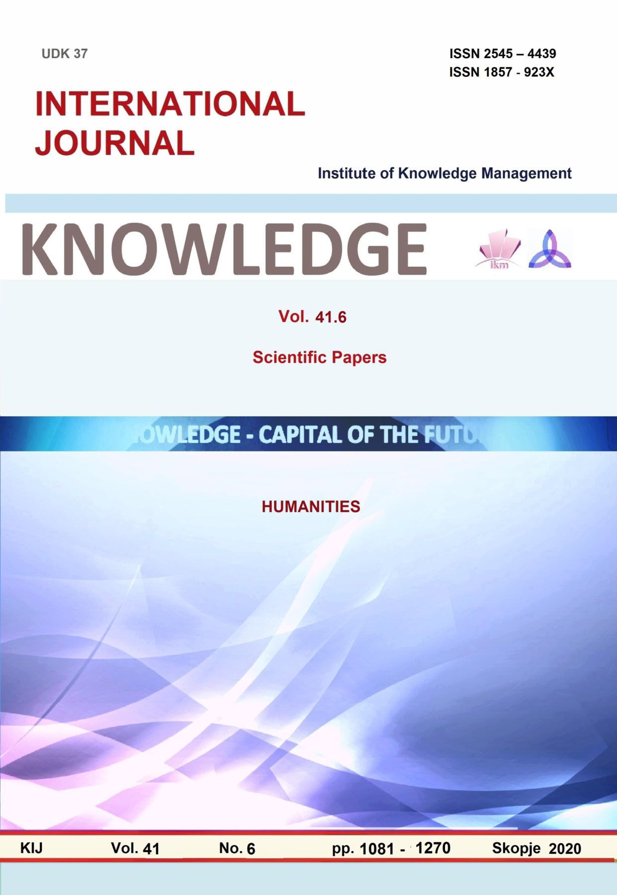 					View Vol. 41 No. 6 (2020): Knowledge for sustainability
				