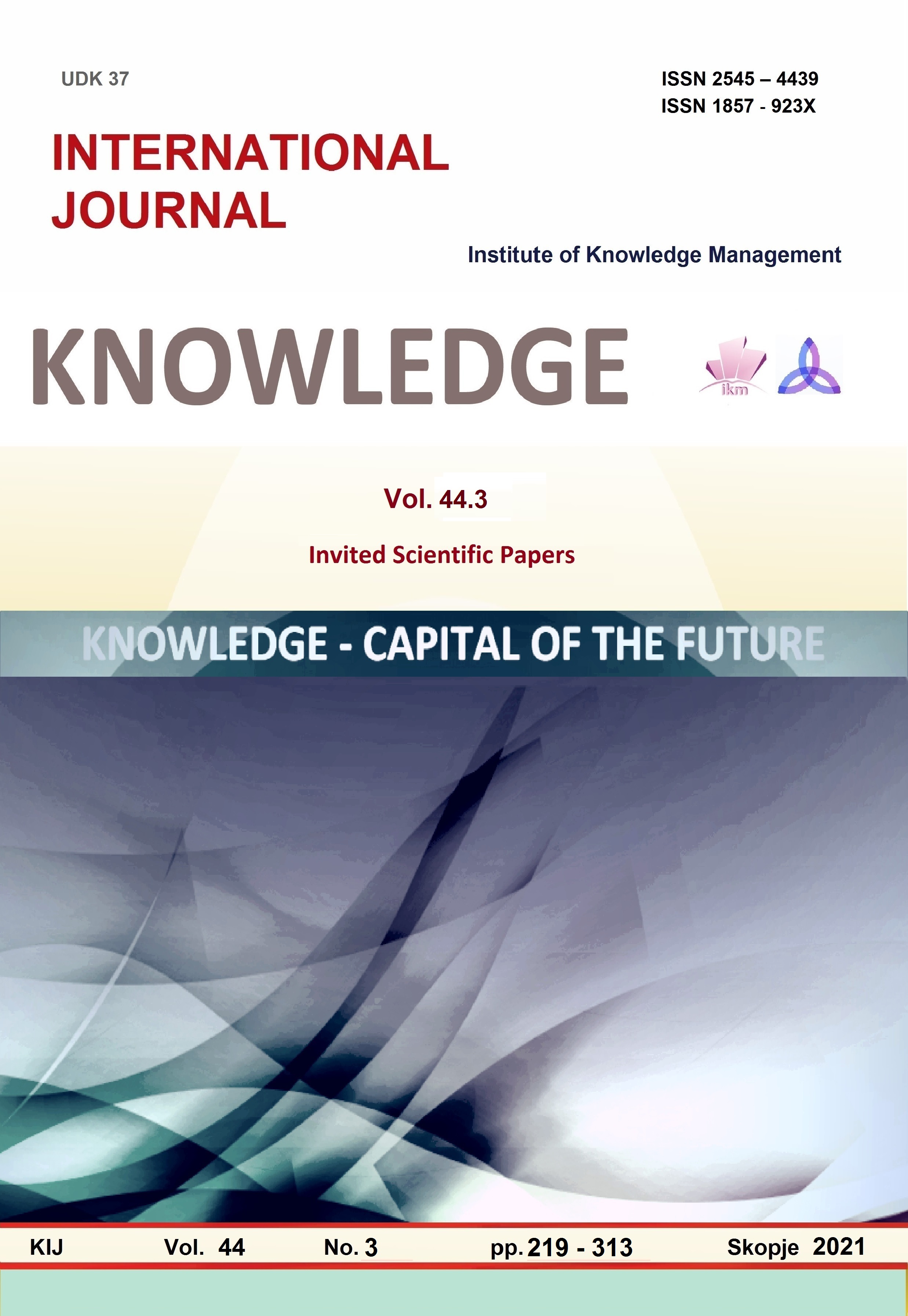 					View Vol. 44 No. 3 (2021): Knowledge - Capital Of The Future
				