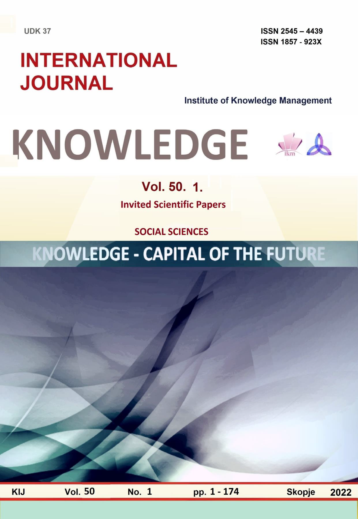 					View Vol. 50 No. 1 (2022): Knowledge - Capital Of The Future
				