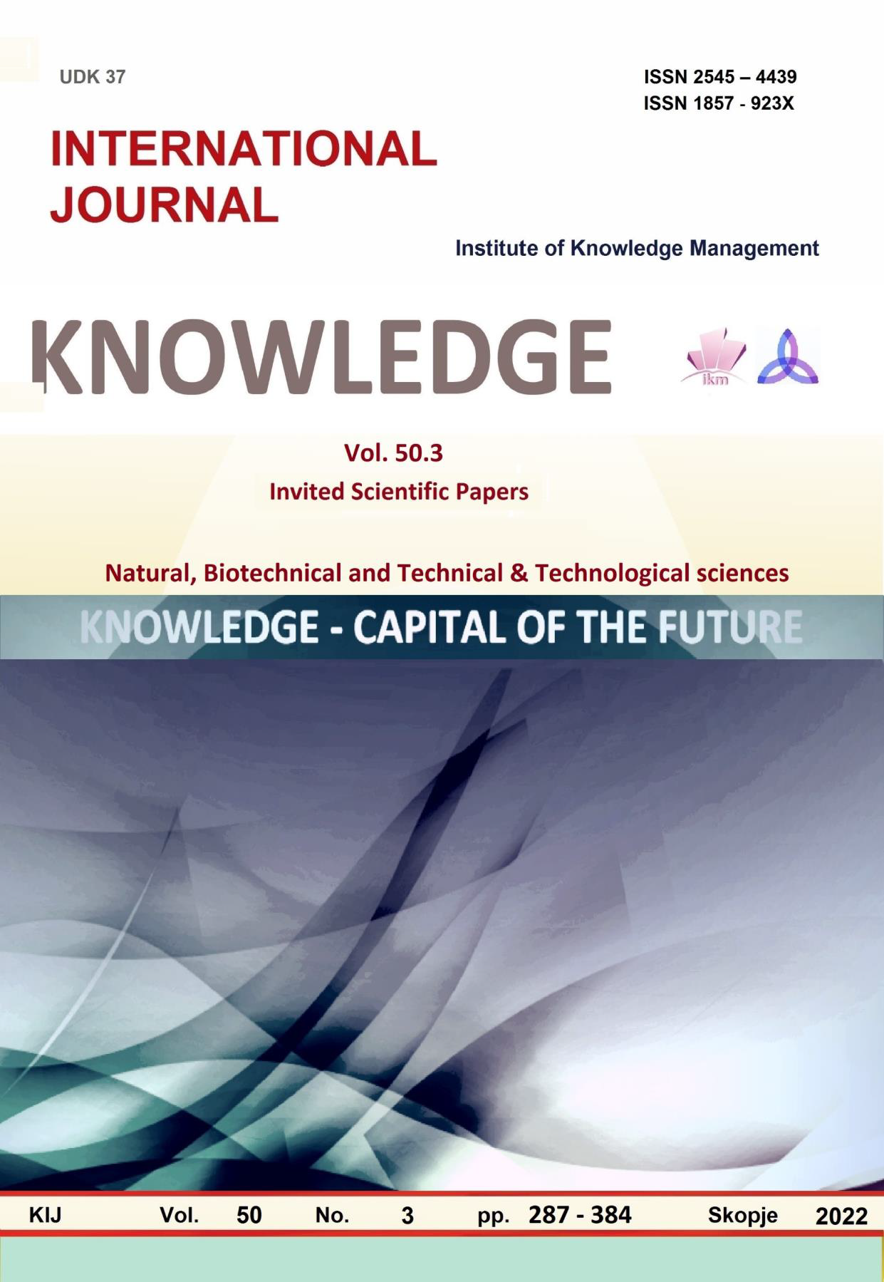 					View Vol. 50 No. 3 (2022): Knowledge - Capital Of The Future
				