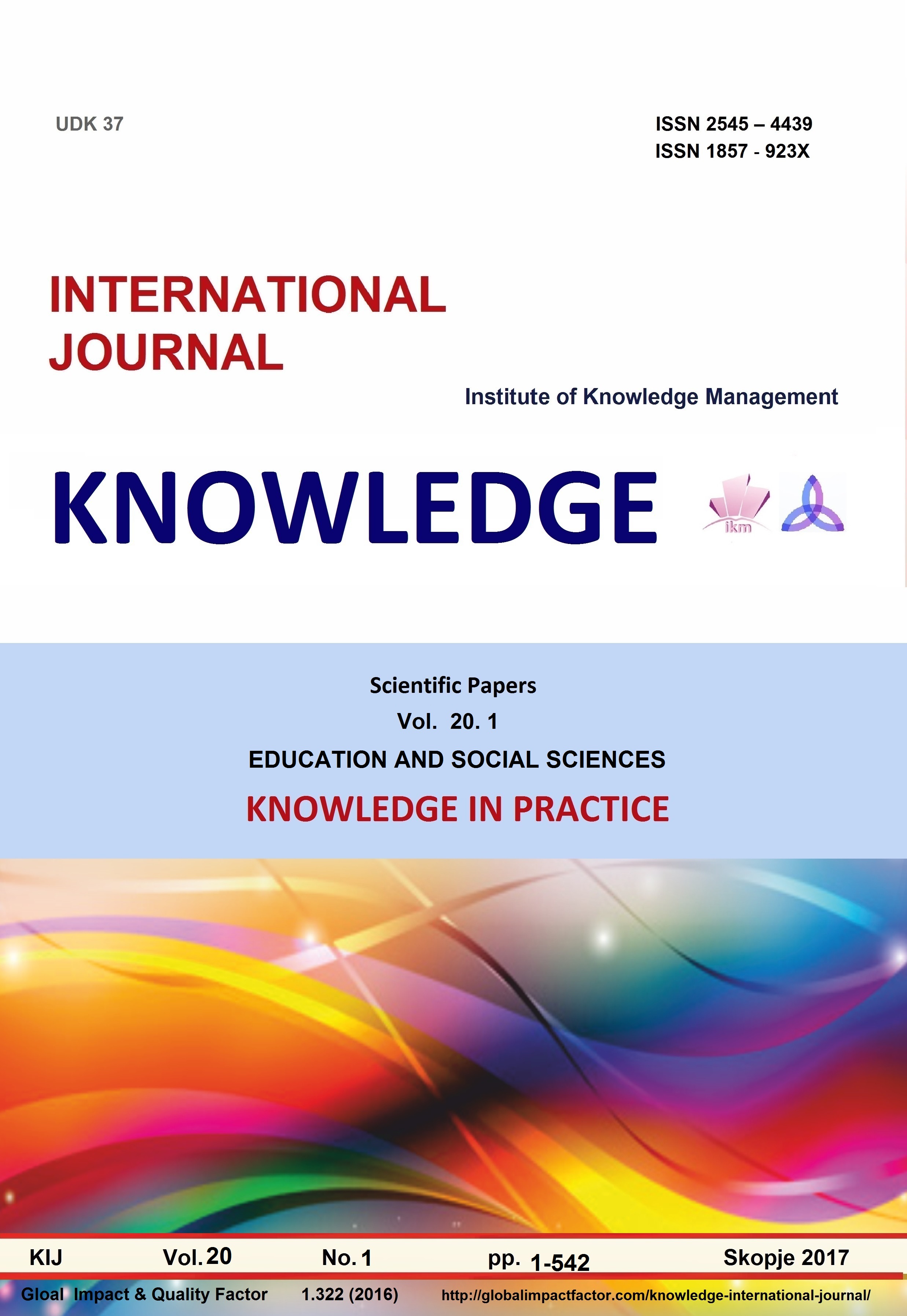 					View Vol. 20 No. 1 (2017): Knowledge in practice
				